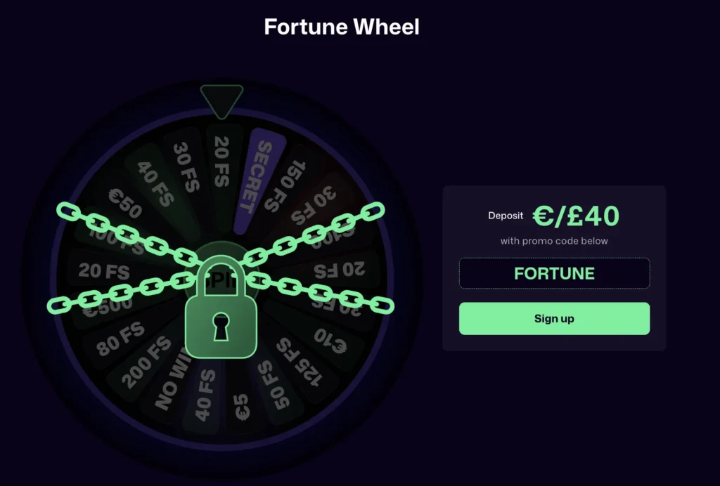 Fortune Wheel at WinBeast Casino